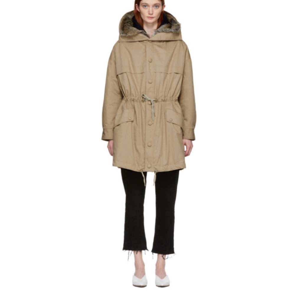 Stella McCartney faux fur lining hooded winter parka coat size IT40 - Picture 4 of 15